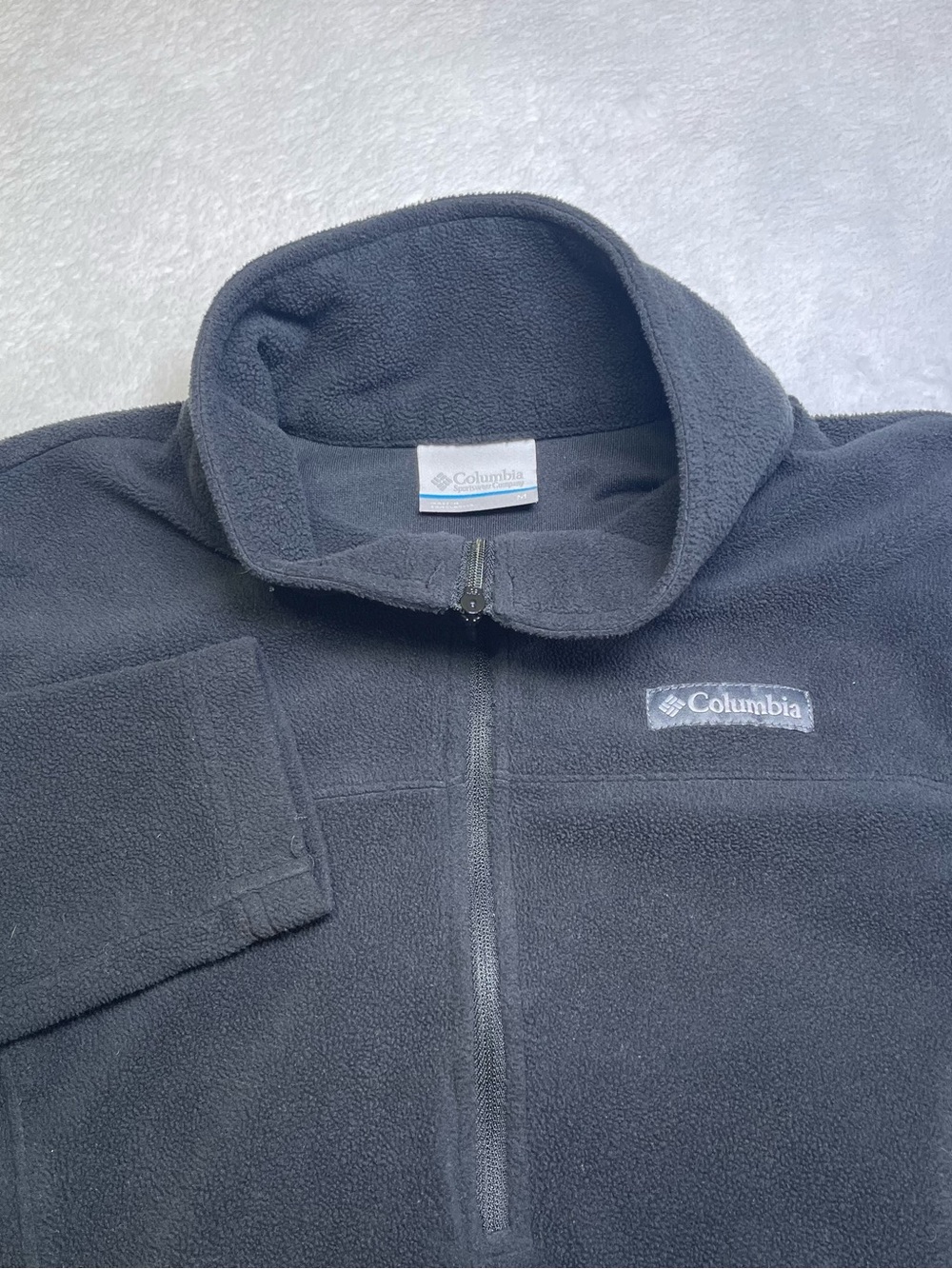 Columbia Womens Lake Aloha Medium Black Glacial Fleece Half Zip Pullover Hiking